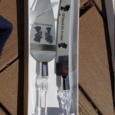 Personalized, Til Death Do Us Part, Skeletons Cake Knife and Server Set - Etsy