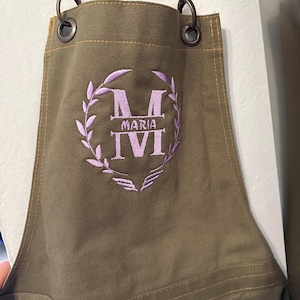 Personalized Canvas Chef Apron with Pockets | Embroidered Kitchen Wear for Restaurants & Home Cooking, Personalized Embroidered Apron