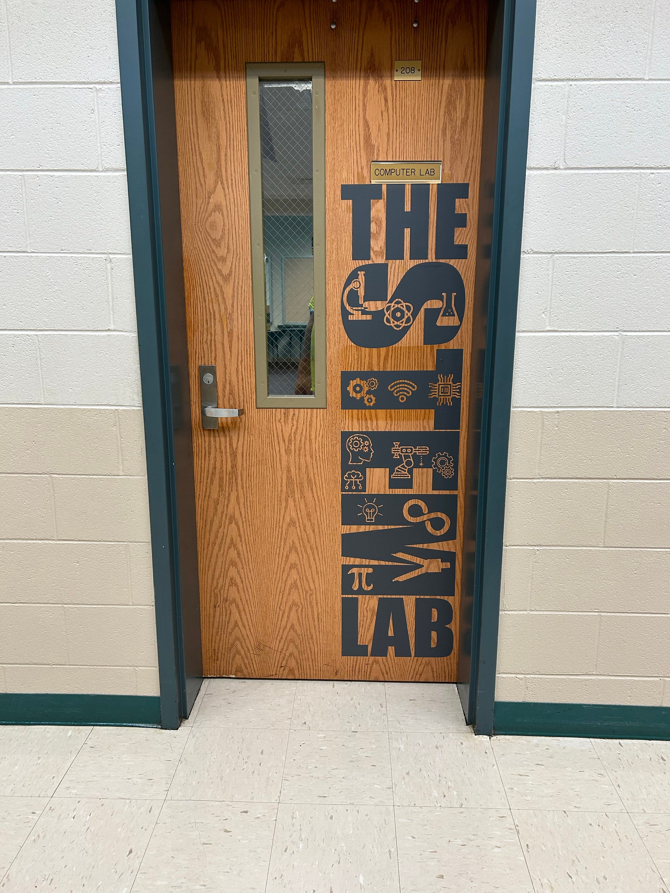 The STEM Lab, teacher decal, school classroom, vinyl wall decal, classroom wall decal, STEM Class, teacher door, Science, Technology, Math