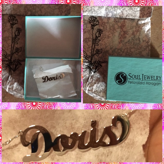 Small Solid 10kt or 14kt Gold Personalized Name Necklace Laser Cut