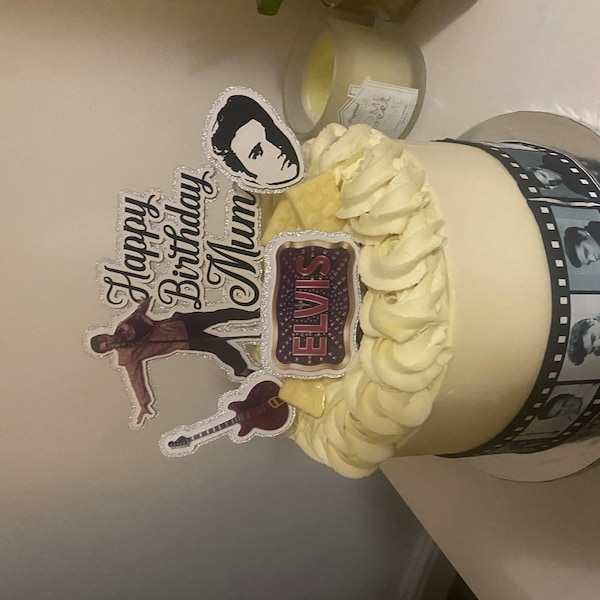 Elvis Presley Edible Birthday Cake Topper Film Strip | Cake Ribbon - Etsy