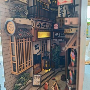 DIY Japanese Alley Book Nook Kit, 3D Wooden Puzzle With LED