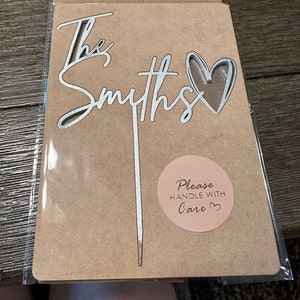 Personalized Script Wedding Cake Topper, Custom Cake Toppers for ...