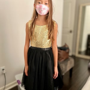 Robe Pink Crush Fille 12 Ans Sans Manches, Noir Et Or, Licorne Et étoiles