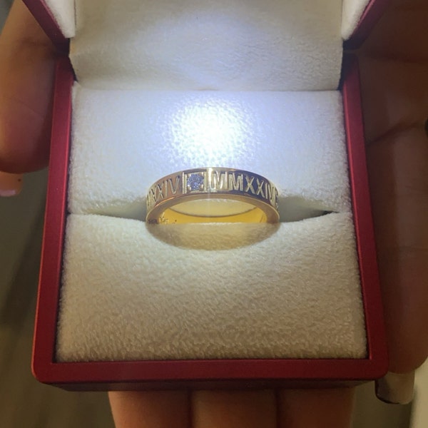 Roman Numeral Band , High School Class Ring , College Jewelry ...