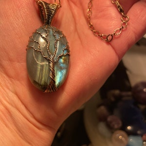 Blue Labradorite Copper Pendant/ Wire Wrapped Beads Pendent/ Gemstone Oxidized Pendent Life of Blue Labradorite Copper Pendant/ Wire Wrapped Beads Pendent/ Gemstone Oxidized Pendent Life of