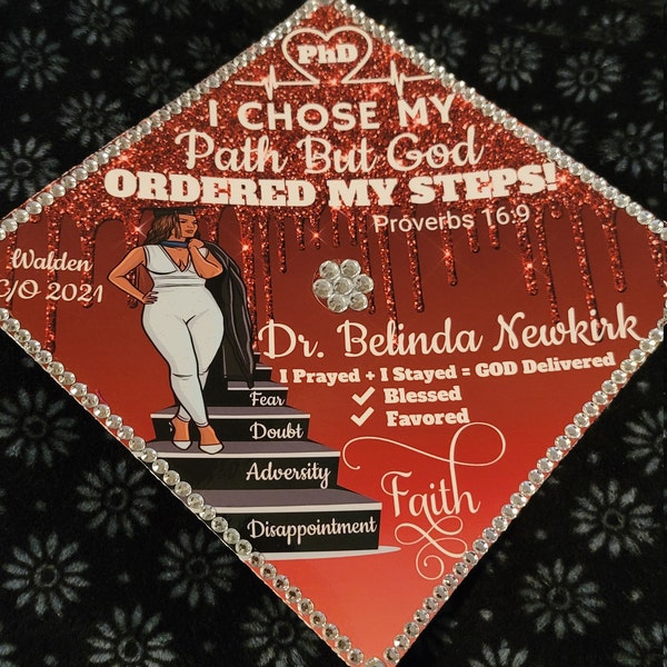 Customized Graduation Cap Topper With Borders/ Rhinestones or Pearls - Etsy