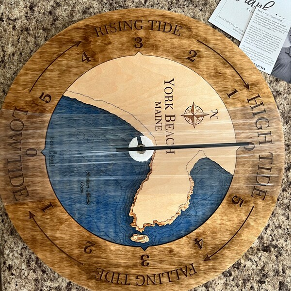 Kennebunkport Maine Water Depth Map Tide Clock, Nautical Chart Tide
