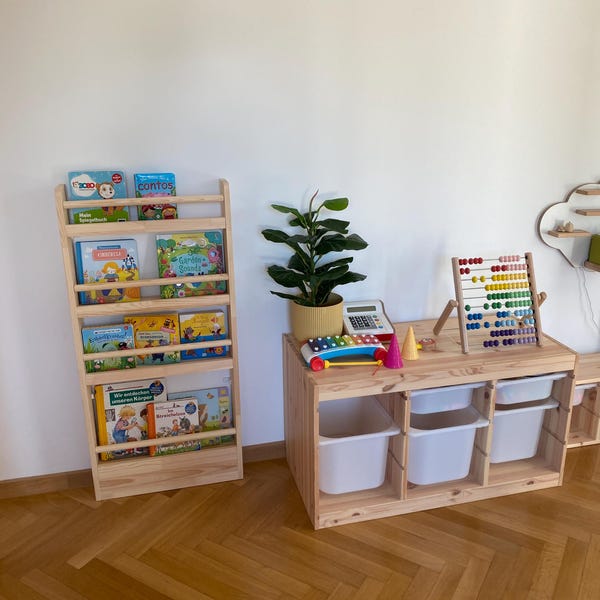 XXL Montessori Bookshelf, Big Wall Bookcase, Bücherregal, Nursery ...