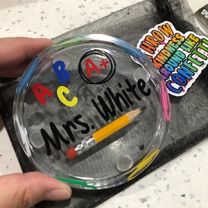 Teacher Appreciation Gift Custom, Teacher Coaster, Epoxy Resin Art ...