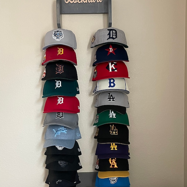 Personalized Cap Rack, 20 Baseball Caps, Hat Organizer - Etsy