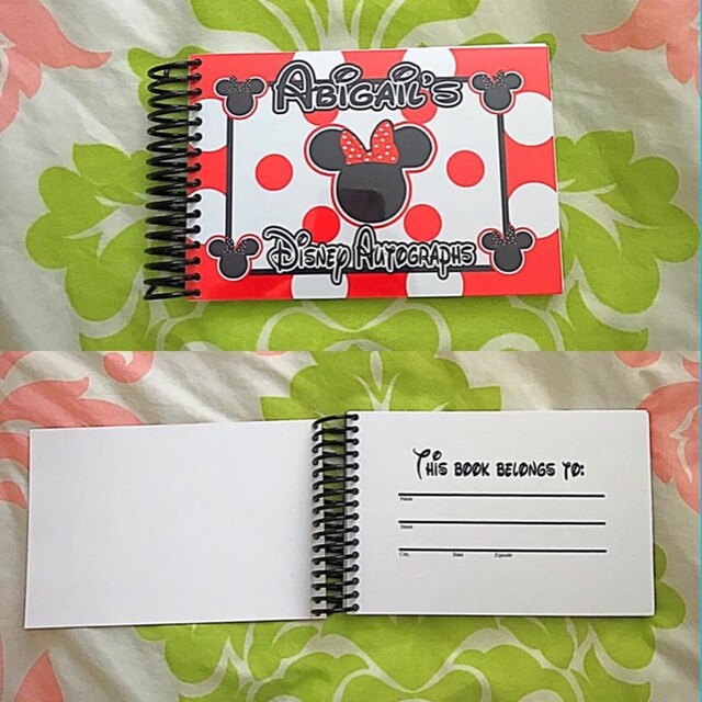 Personalized Disney Autograph Book Red Pink or Blue with or Etsy