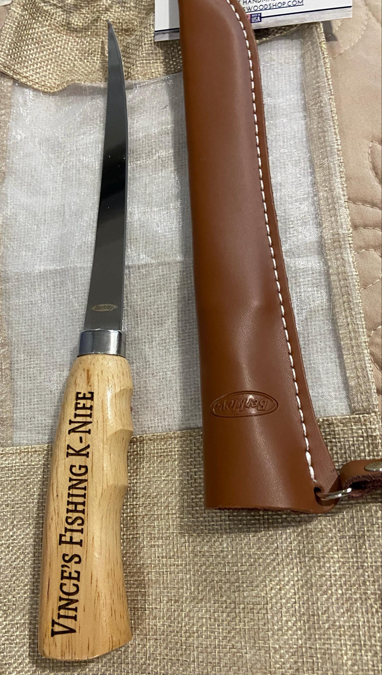 Personalized Fish Filet Knife, Custom Engraved Fisherman Knife, Leather Sheath included, Gift for Husband, Gift for Dad, Custom Hunter Knife