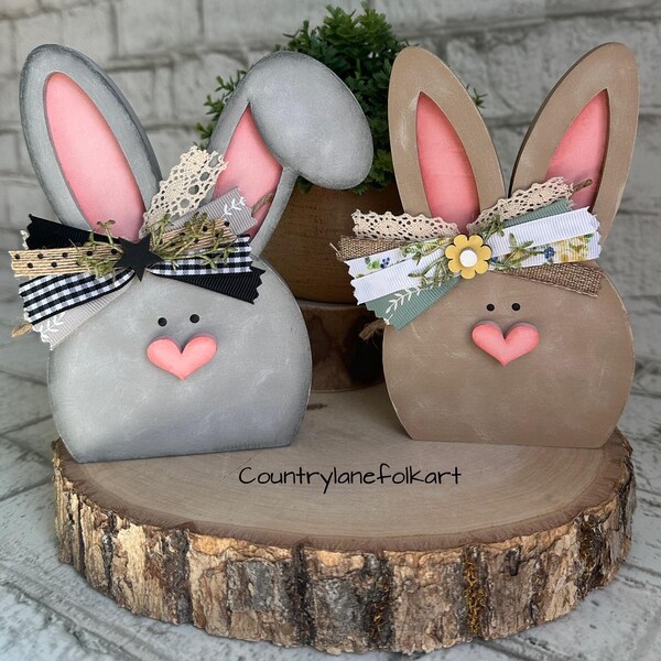 Chunky Bunny Couple Shelf Sitters SVG File | Laser Cut File | Easter ...