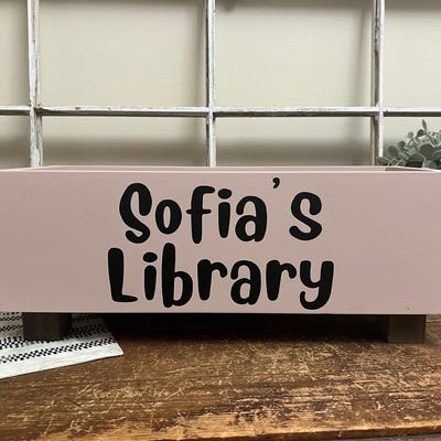 Personalized Children's Library Box, Baby Book Box, Book Storage ...