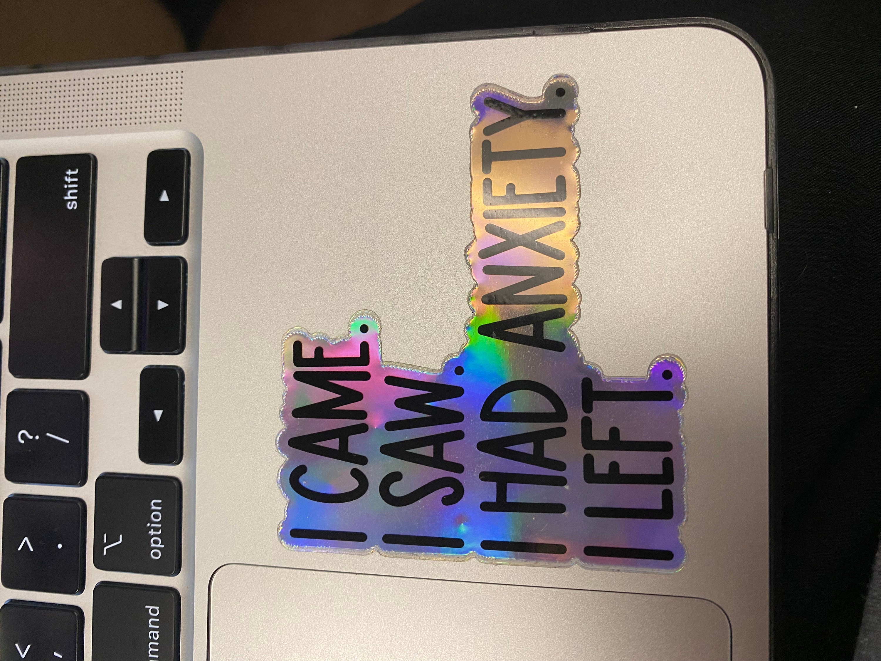 i came i saw i had anxiety i left sticker, funny introvert sticker, funny sticker, laptop decal, anxiety tumbler sticker, anxiety sticker
