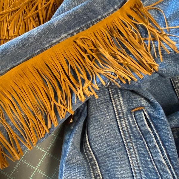 Faux Suede Double Faced Fringe Trim, 4 Inch Faux Leather Fringe Trim by ...