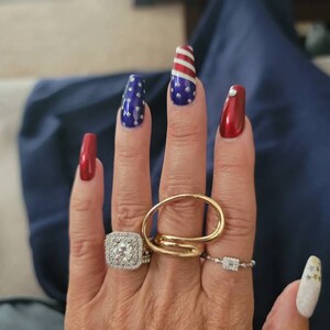 4th of July Nails Luxury Press On Nails Apres Gel Press - Etsy 日本