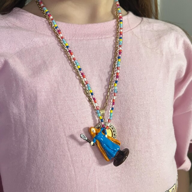 Holly the Heroic Necklace | Hand Painted Cold Enamel Pendant