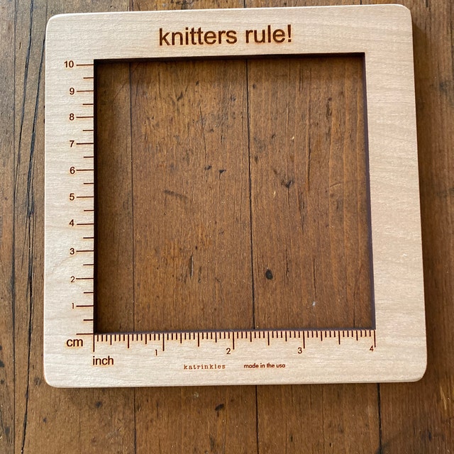 ckepdyeh 4Pcs Wood Knitting Gauge Rulers,2 Style Yarn Spinner Gauge  Knitting Tool Measure Rule Knitting Needle Gauge Tool 