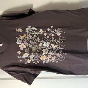 Pressed Flowers Tshirt, Boho Wildflowers Cottagecore Shirt, Oversized ...
