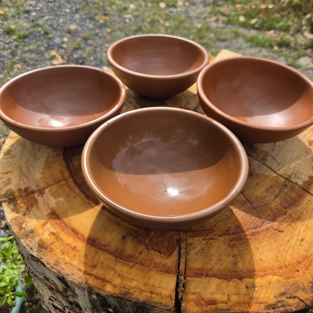 Unglazed Handmade Terracotta Bowl Setof 2: Earthenware Snack Bowls