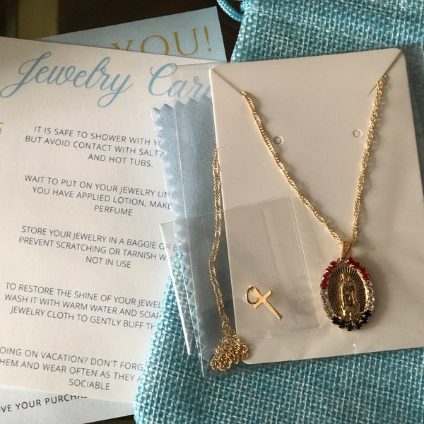 Our Lady of Guadalupe Necklace, 18k Gold Filled Guadalupe Necklace ...