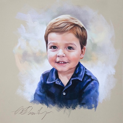 Custom Pastel Portrait Painting of Child From Photography - Etsy