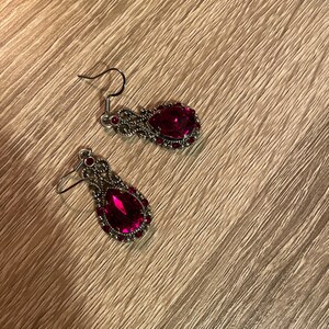 Dark Ruby Red/garnet Filigree Flapper 1920's Style Antique Silver ...