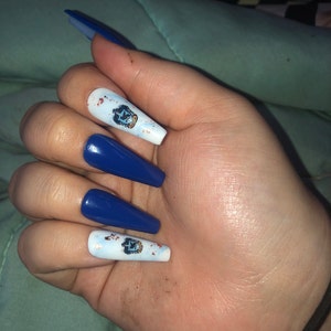 Blueberry Cow Print Luxury Press On Nails Etsy