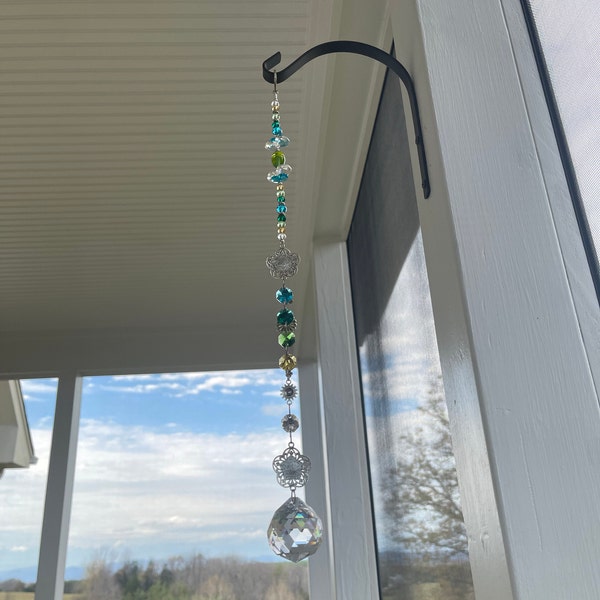 Handmade Crystal Suncatcher: Rainbow Maker, Boho Window Prism Decor ...