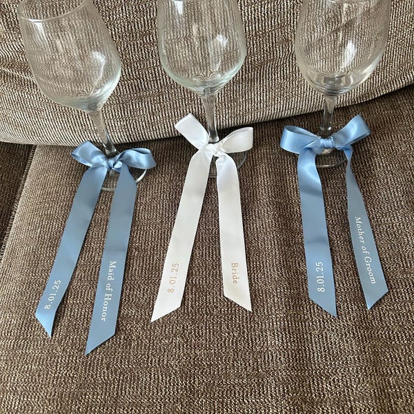 Ribbon Place Setting for Wedding or Event, Bow Place Card, Custom Name ...