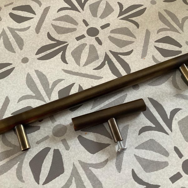 Solid Brass Bar Pull Handles & Knobs | Kitchen Cabinet Cupboard Handles ...