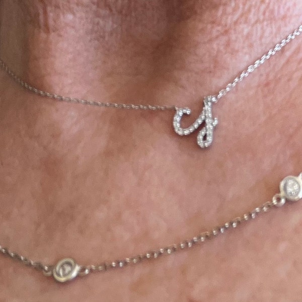 Diamond Name Necklace / 14k Personalized Diamond Name Necklace ...