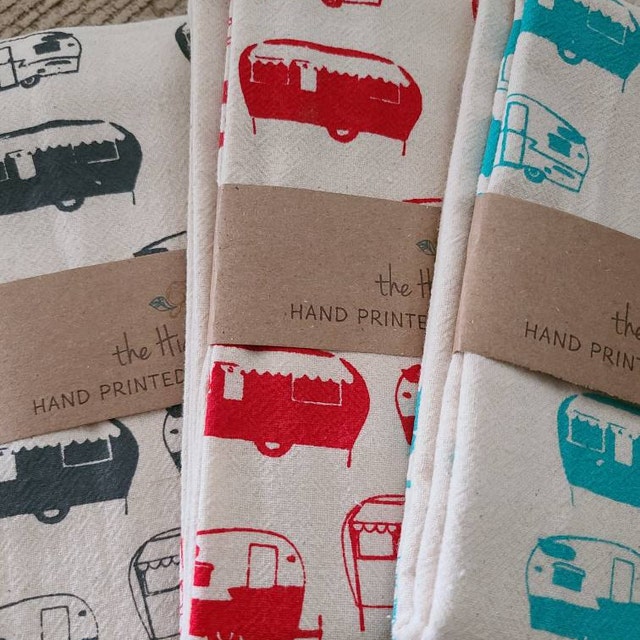 Kitchen Towels, Hand Printed Kitchen Towel Sets, Choose Your Set