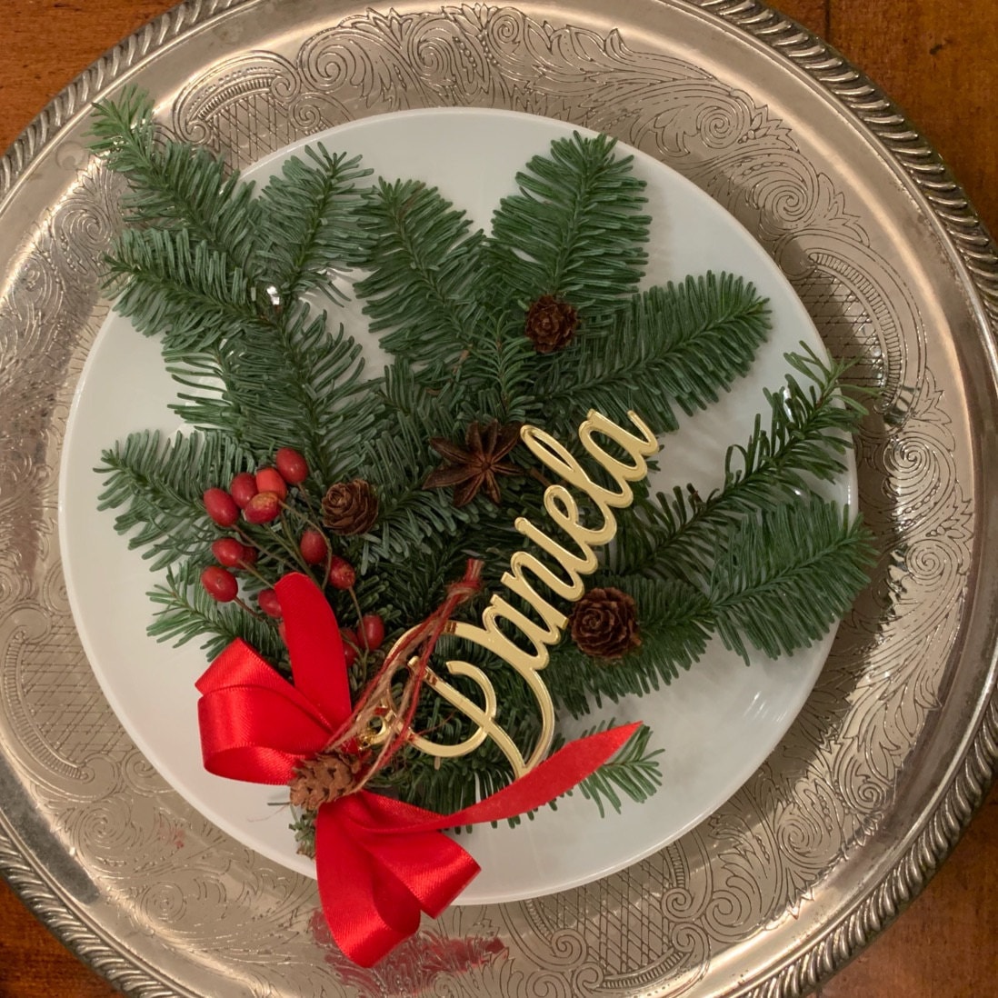 Personalized Christmas name bauble Custom ornament Tree decorations Gold mirror acrylic baubles Hanging home decor Personalised gift for her