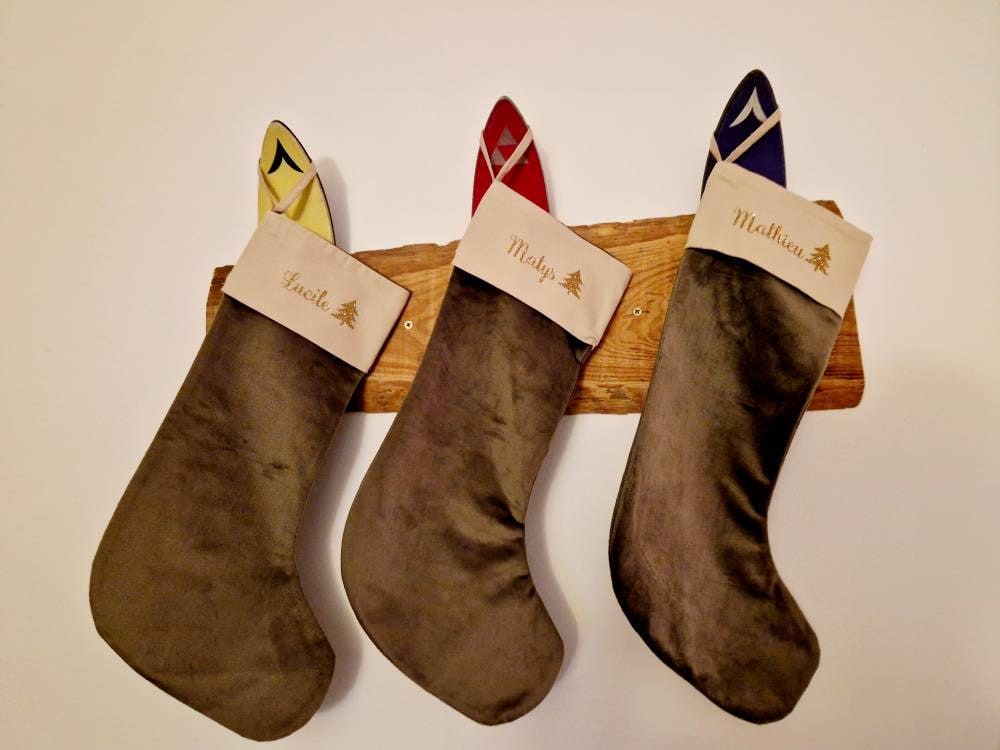 Personalised Velvet Christmas Stocking - Custom Name Holiday Decor - Perfect Xmas Gift - 1 Stocking - Personalized Christmas Decoration