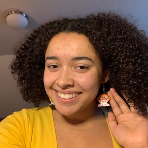 CLOWNIN\u2019 AROUND TOWN hand painted mismatched clown earrings