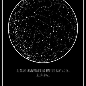 Constellation On A Certain Day Personalized Night Sky Star Map Printable Image Digital | Etsy Singapore