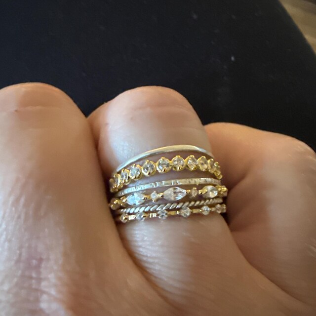 Diamond Stacking Ring Set by Caitlyn Minimalist • Set of 3