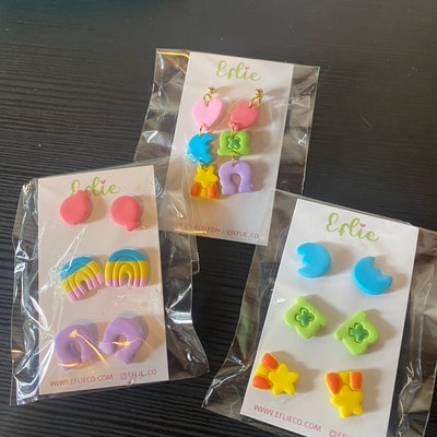 St Patricks Lucky Charms Studs Earrings Cereal Marshmallows Clay ...