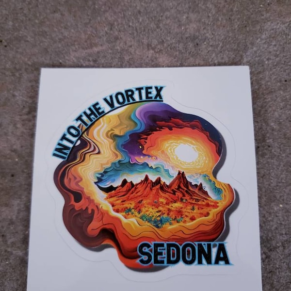 Sedona Sticker, Sedona Vortex Hiking Sticker, Psychedelic Desert ...