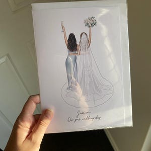 Personalised To My Best Friend On Wedding Day Card / Card for Friend - Card for Her - Bridal Card - Wedding Day Card - Best Friend