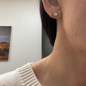 Customer photo from Chelsea, Dainty Raw Pearl Stud Earring