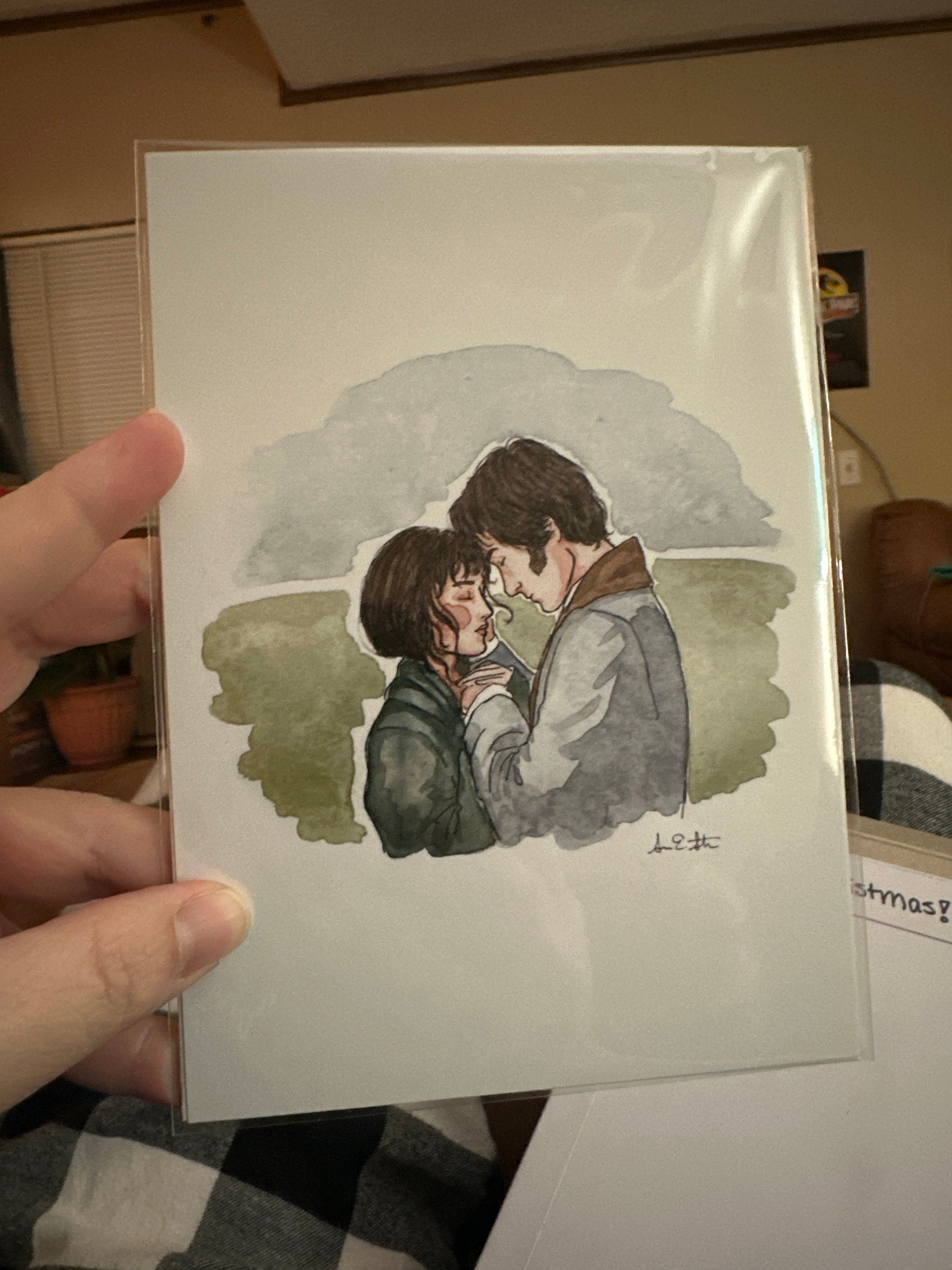 Pride & Prejudice Lizzie and Darcy Print | Watercolor Illustration | Wall Art | 8x10&quot; 5x7&quot; Archival Art Print