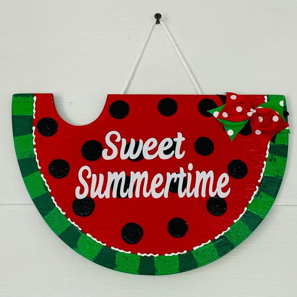 Sweet Summertime Red Watermelon SIGN Wall Door Hanger Plaque Pool ...