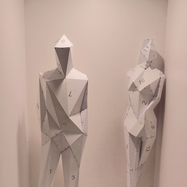 Paper Man, Papercraft, Digital Template, Origami, PDF Download DIY, Low ...