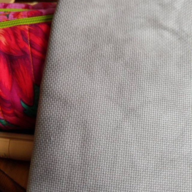 Hazy Grey Solid Cross Stitch Fabric, Textured, Aida Evenweave