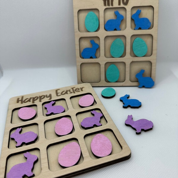 Easter Tic Tac Toe SVG ONLY Glowforge Tested, Bunny, Eggs, Laser Cut ...