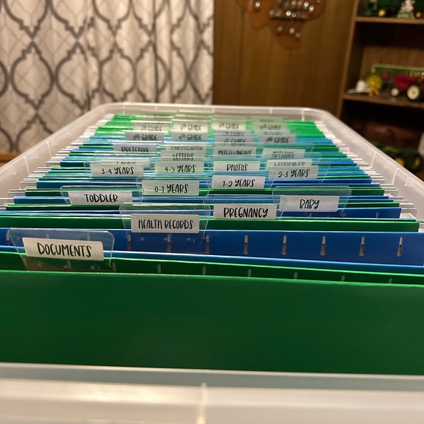 Milestone Tote File Labels ONLY . Baby Memory Box Labels . File Box ...